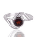 Garnet cut round & 925 Solid Sterling Silver Handmade Ring for Gift